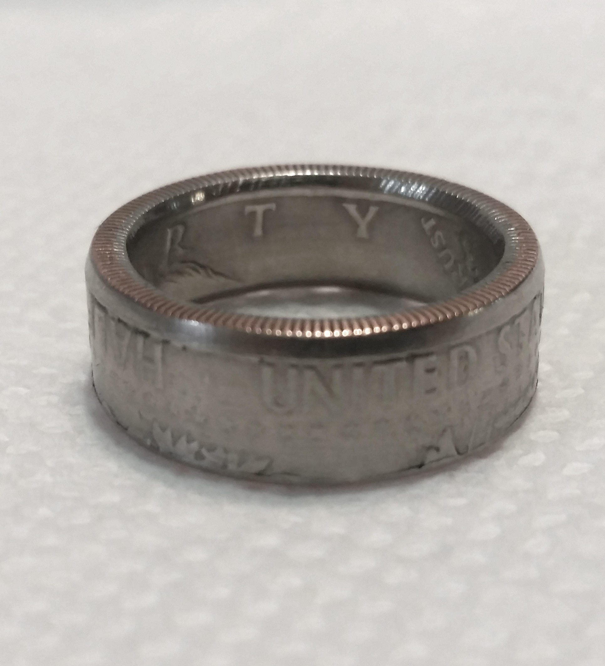 Mans Gift Copper=Nickel coin ring Ike dollar coin jewelry year 1972 size 11